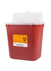 2 Gallon Red Stackable Sharps Container with Biohazard Symbol 8704