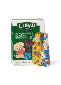 CURAD Pup Quiz Pals Adhesive Bandages, Latex Free