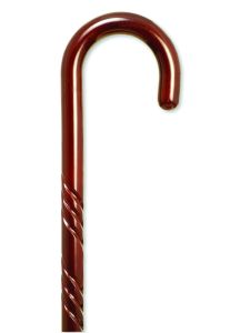 Mountain Properties Rosewood Stained Wood Cane with Spiral Tourist Handle