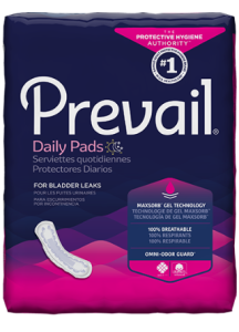 Prevail Daily Bladder Control Pads for Women - Quick Wick, Odor Guard, and Soft Sided Shield