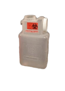 1.5 Gallon Clear Sharps Container with Locking Screw Cap 2201-LPBW