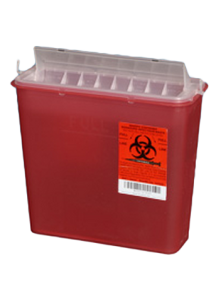 5 Quart Red Sharps Container with Rotating Chamber 141020
