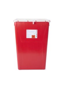 Red Prevent Sharps Disposal Container with Locking Red Port Lid 18 Gallon 2268