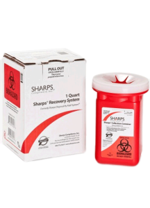 1 Quart Red Sharps Container Mail Back Sharps Disposal System 10100-012